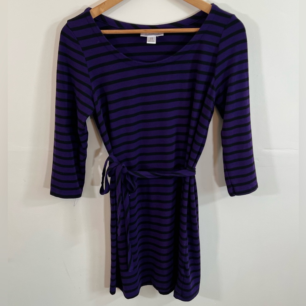 Motherhood Maternity Black & Purple Tunic/Dress Size Medium